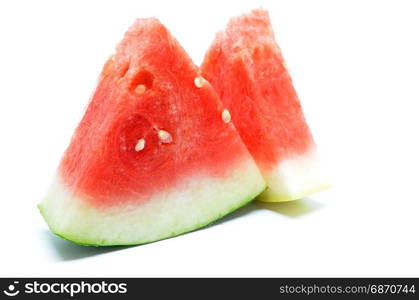 Slices of watermelon. Fresh summer fruit on white background