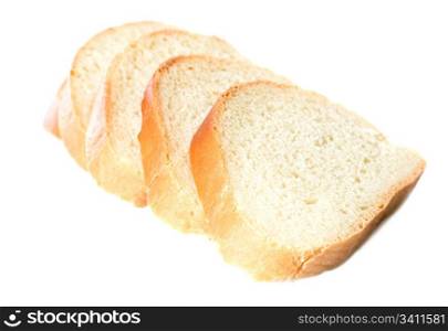 slices of wheat bread isolated on white background