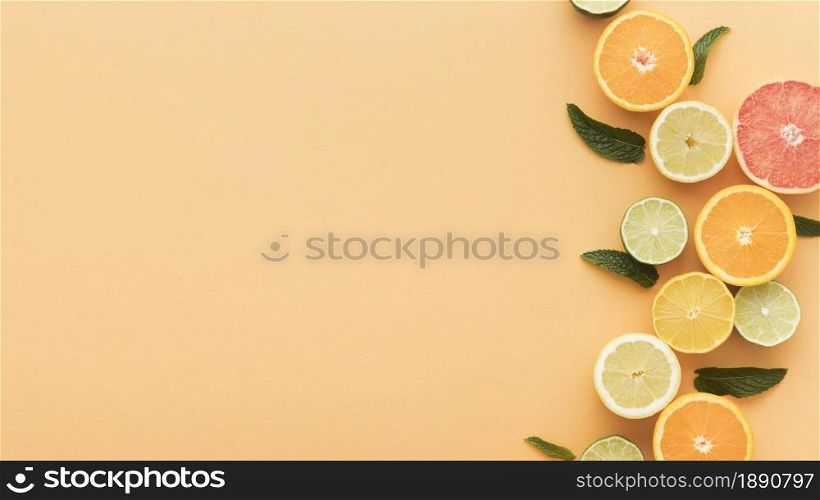 slices oranges lemons copy space. Resolution and high quality beautiful photo. slices oranges lemons copy space. High quality and resolution beautiful photo concept