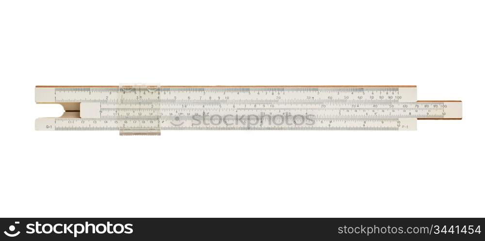 Slide rule isolated on white background