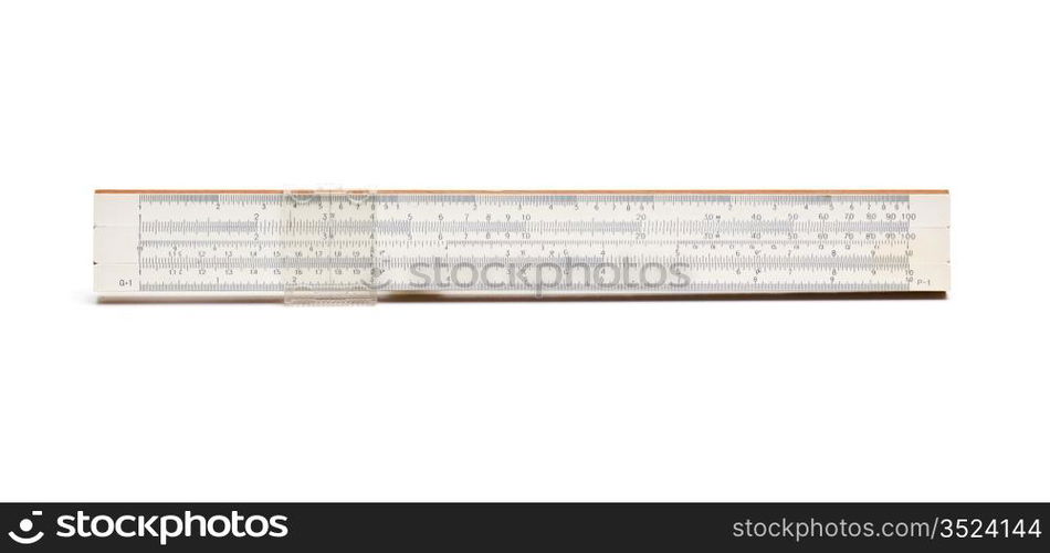 Slide rule isolated on white background