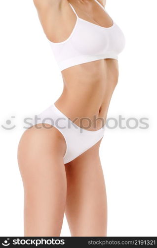 Slim long woman&rsquo;s legs isolated on white background. Slim woman&rsquo;s legs isolated on white background