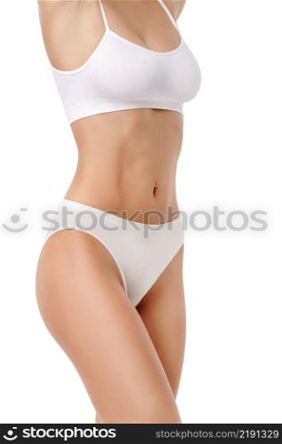 Slim long woman&rsquo;s legs isolated on white background. Slim woman&rsquo;s legs isolated on white background