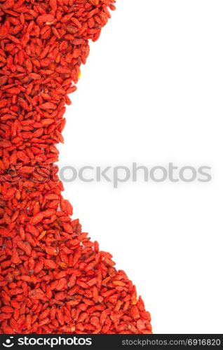 slim shape with Goji berry isolated on white background