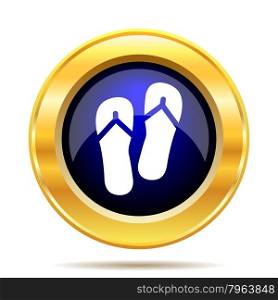 Slippers icon. Internet button on white background.