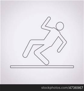 slippery floor sign icon