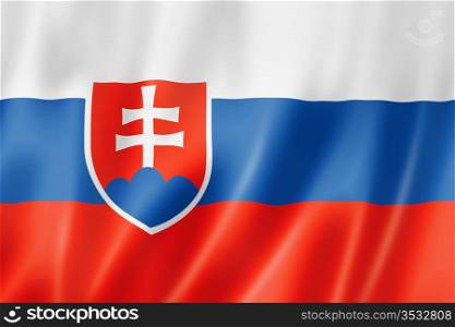 Slovakia flag, three dimensional render, satin texture. Slovakian flag