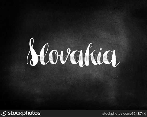 Slovakia written on a blackboard