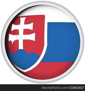 Slovakian sphere flag button, isolated vector on white