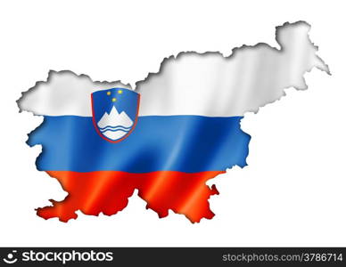 Slovenia flag map, three dimensional render, isolated on white