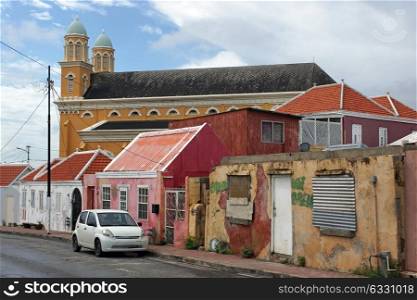 Slum area close to the cathedral, Willemstad, Curacao, ABC Islands