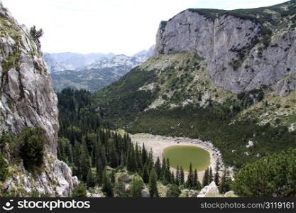 Smal lake and mountain in Durmitor, Montenegro