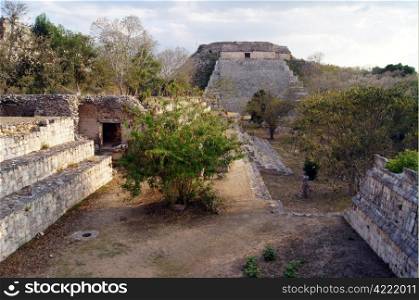 Smal pyramid in Uxmal, Yucatan, Mexico