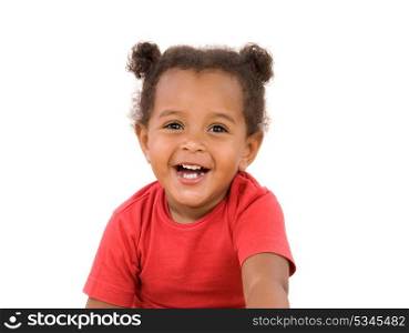 Small african baby with one year old isolated on a white background