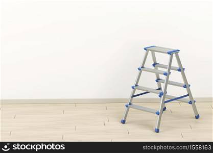 Small aluminum ladder in the room
