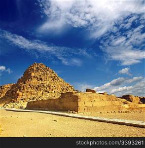 small ancient egypt pyramid in Giza Cairo