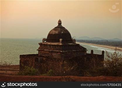 Small ancient Hindu temple by the sea. India, Gokarna