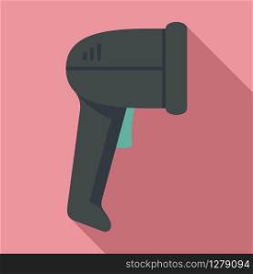 Small barcode scanner icon. Flat illustration of small barcode scanner vector icon for web design. Small barcode scanner icon, flat style