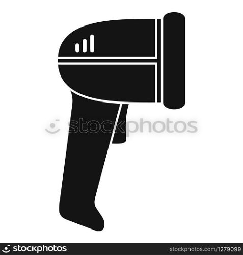 Small barcode scanner icon. Simple illustration of small barcode scanner vector icon for web design isolated on white background. Small barcode scanner icon, simple style