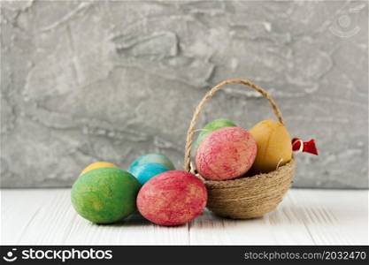 small basket easter eggs