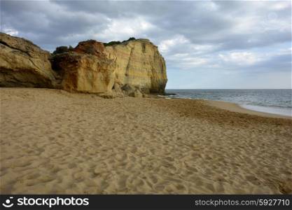 small beach at algarve in the south of portugal