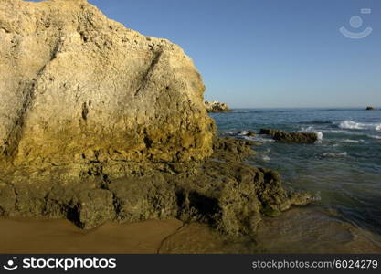 small beach at algarve in the south of portugal