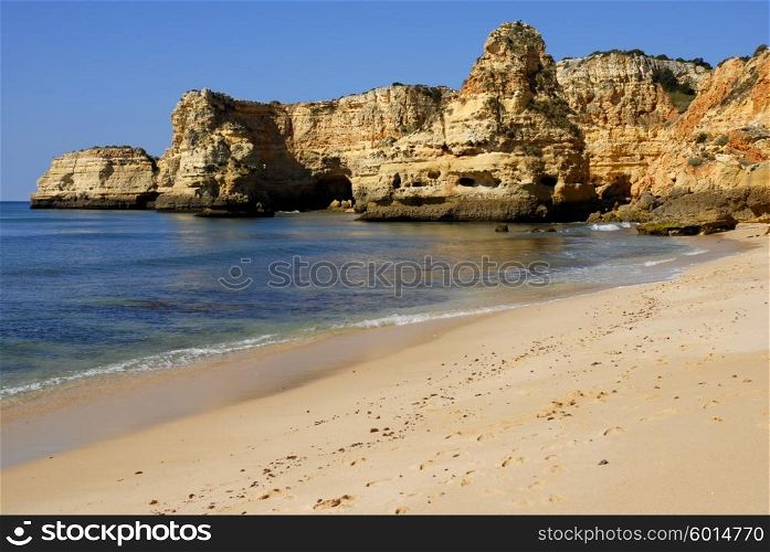 small beach at algarve, the south of portugal