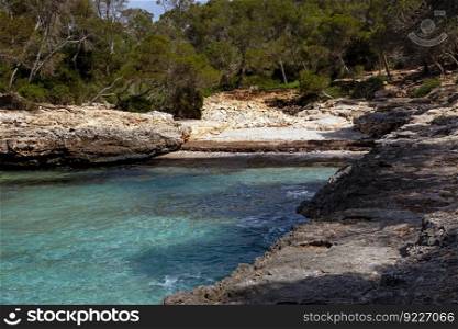 Small Beach Burgit in Mondrago Nature Park, Mallorca, Santanyi, Spain