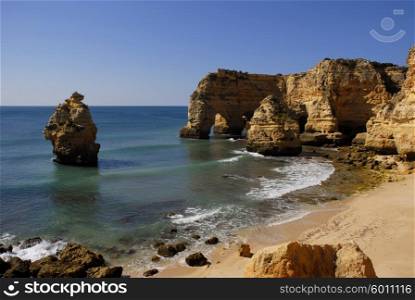 small beach in algarve, the south of portugal
