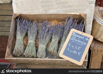Small bouquets of lavender for sale in the Provence, France
