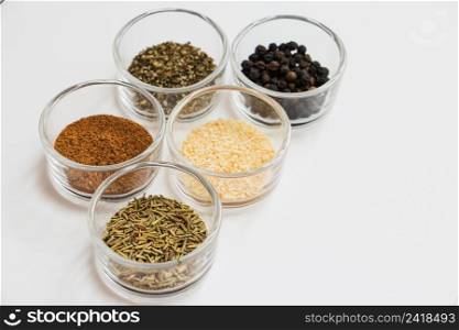 small bowls with spices