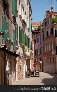 Small cafe on steet in Venice, Italy