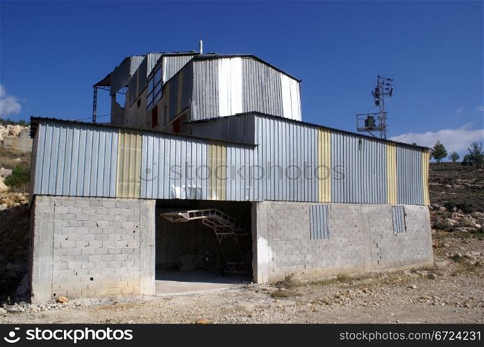 Small cement factory near the road in Turkey