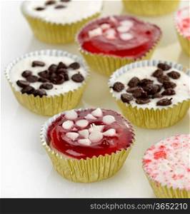 Small Cheesecake Cups Assortment ,Close Up