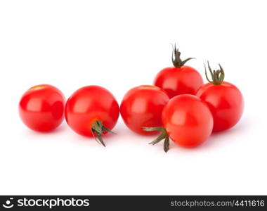 Small cherry tomato on white background close up