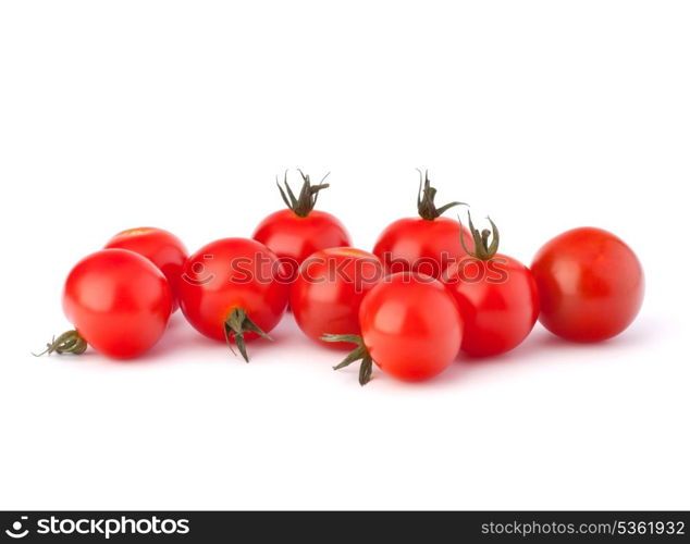 Small cherry tomato on white background close up