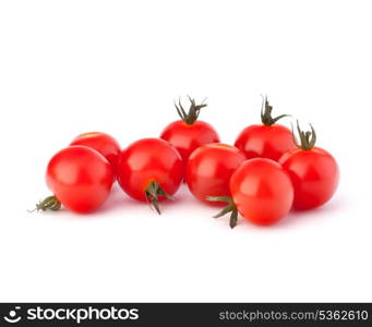 Small cherry tomato on white background close up