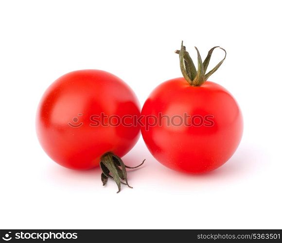Small cherry tomato on white background close up