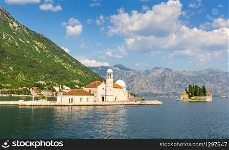 Small church on the island in the sea, Montenegro