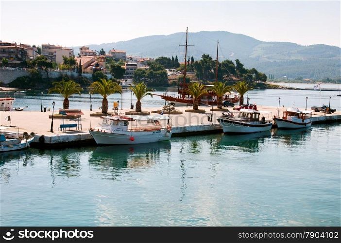 small coastal town of Greek summer