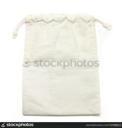 small fabric pouch isolated on white background