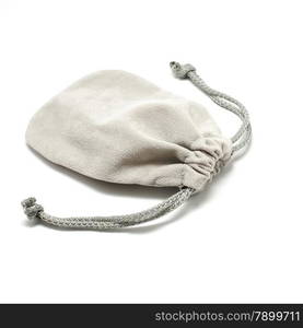 small fabric pouch isolated on white background