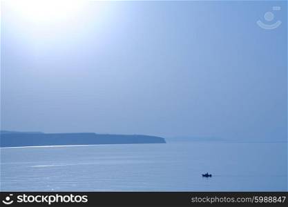 small fishing boat at the north coast of creete, greece