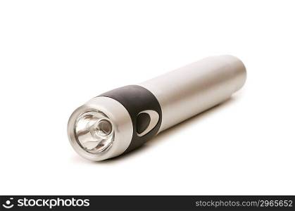 Small flashlight isolated on the white background