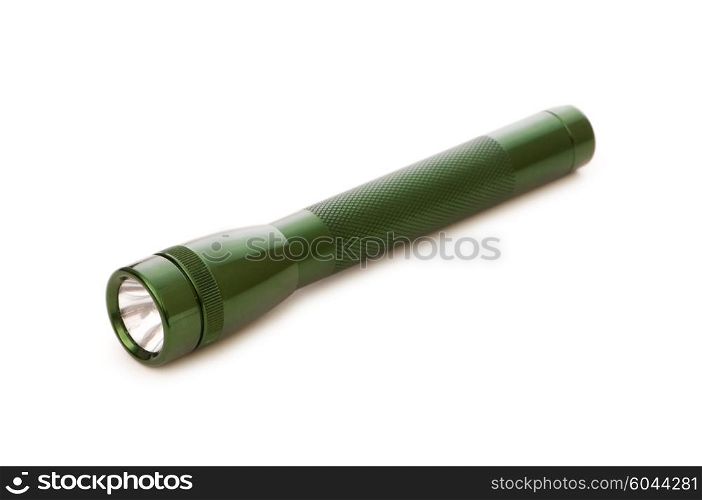 Small flashlight isolated on the white background