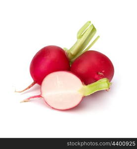 Small garden radish isolated on white background