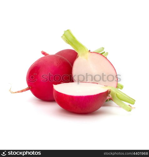 Small garden radish isolated on white background