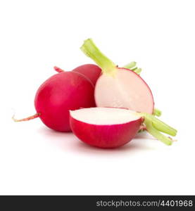 Small garden radish isolated on white background