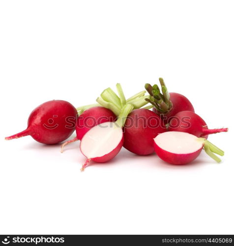 Small garden radish isolated on white background