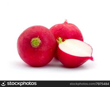 Small garden radish isolated on white background cutout